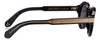 Side View of Police SPLB33 Women's Round Designer Sunglasses Gloss Black Gold/Dark Grey 47 mm