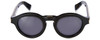 Front View of Police SPLB33 Women's Round Designer Sunglasses Gloss Black Gold/Dark Grey 47 mm