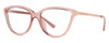Profile View of Michael Kors MK2139U-3175-13 Designer Progressive Lens Blue Light Blocking Eyeglasses in Crystal Pink Rose Gold Ladies Cat Eye Full Rim Acetate 54 mm