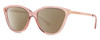 Profile View of Michael Kors MK2139U-3175-13 Designer Polarized Sunglasses with Custom Cut Amber Brown Lenses in Crystal Pink Rose Gold Ladies Cat Eye Full Rim Acetate 54 mm