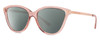 Profile View of Michael Kors MK2139U-3175-13 Designer Polarized Sunglasses with Custom Cut Smoke Grey Lenses in Crystal Pink Rose Gold Ladies Cat Eye Full Rim Acetate 54 mm