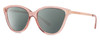 Profile View of Michael Kors MK2139U-3175-13 Designer Polarized Reading Sunglasses with Custom Cut Powered Smoke Grey Lenses in Crystal Pink Rose Gold Ladies Cat Eye Full Rim Acetate 54 mm