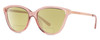 Profile View of Michael Kors MK2139U-3175-13 Designer Polarized Reading Sunglasses with Custom Cut Powered Sun Flower Yellow Lenses in Crystal Pink Rose Gold Ladies Cat Eye Full Rim Acetate 54 mm