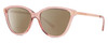 Profile View of Michael Kors MK2139U-3175-13 Designer Polarized Reading Sunglasses with Custom Cut Powered Amber Brown Lenses in Crystal Pink Rose Gold Ladies Cat Eye Full Rim Acetate 54 mm