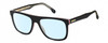 Profile View of Carrera 267-S-0M4P Designer Blue Light Blocking Eyeglasses in Gloss Black White Red Gold Unisex Rectangular Full Rim Acetate 56 mm