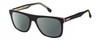 Profile View of Carrera 267-S-0M4P Designer Polarized Sunglasses with Custom Cut Smoke Grey Lenses in Gloss Black White Red Gold Unisex Rectangular Full Rim Acetate 56 mm