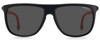 Front View of Carrera HYPERFIT 17-S-0003 Unisex Square Designer Sunglasses Black Red/Grey 58mm