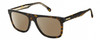 Profile View of Carrera CA-267/S-086-HAV Designer Polarized Sunglasses with Custom Cut Amber Brown Lenses in Brown Tortoise Havana Gold Unisex Panthos Full Rim Acetate 56 mm