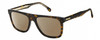 Profile View of Carrera CA-267/S-086-HAV Designer Polarized Reading Sunglasses with Custom Cut Powered Amber Brown Lenses in Brown Tortoise Havana Gold Unisex Panthos Full Rim Acetate 56 mm