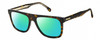 Profile View of Carrera CA-267/S-086-HAV Designer Polarized Reading Sunglasses with Custom Cut Powered Green Mirror Lenses in Brown Tortoise Havana Gold Unisex Panthos Full Rim Acetate 56 mm
