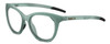 Profile View of Bolle PRIZE Designer Reading Eye Glasses with Custom Cut Powered Lenses in Matte Frost Green Grey Crystal Ladies Cat Eye Full Rim Acetate 51 mm