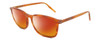 Profile View of Serengeti LENWOOD Designer Polarized Sunglasses with Custom Cut Red Mirror Lenses in Shiny Caramel Brown Crystal Unisex Square Full Rim Acetate 57 mm
