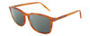 Profile View of Serengeti LENWOOD Designer Polarized Reading Sunglasses with Custom Cut Powered Smoke Grey Lenses in Shiny Caramel Brown Crystal Unisex Square Full Rim Acetate 57 mm