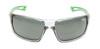 Front View of Calabria First Serve Unisex Men's Womens POLARIZED Pickleball Sunglasses Glasses in Grey Crystal Lime Green Frame with G15 Green Lens