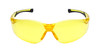 Front View of Calabria Drop Shot Unisex Men's Women's Pickleball Sunglasses Protective Glasses in Yellow Crystal Black Frame with Yellow Lens