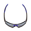 Top View of Calabria Cross-Court Unisex Mens Womens Pickleball Sunglasses Protective Glasses in Matte Black Blue Frame with Smoke Grey Lens