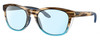 Profile View of Costa Del Mar Aleta Designer Blue Light Blocking Eyeglasses in Wahoo Brown Crystal Blue Ladies Panthos Full Rim Acetate 54 mm