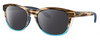 Profile View of Costa Del Mar Aleta Designer Polarized Sunglasses with Custom Cut Smoke Grey Lenses in Wahoo Brown Crystal Blue Ladies Panthos Full Rim Acetate 54 mm