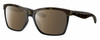 Profile View of Costa Del Mar Anaa Designer Polarized Sunglasses with Custom Cut Amber Brown Lenses in Shiny Olive Green Tortoise Havana Black Ladies Panthos Full Rim Acetate 55 mm