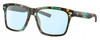 Profile View of Costa Del Mar Aransas Designer Blue Light Blocking Eyeglasses in Shiny Ocean Blue Green Brown Tortoise Havana Unisex Square Full Rim Acetate 58 mm