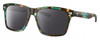 Profile View of Costa Del Mar Aransas Designer Polarized Sunglasses with Custom Cut Smoke Grey Lenses in Shiny Ocean Blue Green Brown Tortoise Havana Unisex Square Full Rim Acetate 58 mm