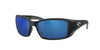 Close Up View of Costa Del Mar Blackfin Unisex Sunglass in Black/Polarized Blue Mirror 580P 62 mm Alternate 1