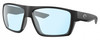 Profile View of Costa Del Mar Bloke Designer Blue Light Blocking Eyeglasses in Matte Black Gray Unisex Rectangular Full Rim Acetate 61 mm
