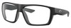 Profile View of Costa Del Mar Bloke Designer Blue Light Blocking Eyeglasses in Matte Black Gray Unisex Rectangular Full Rim Acetate 61 mm