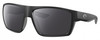 Profile View of Costa Del Mar Bloke Designer Polarized Sunglasses with Custom Cut Smoke Grey Lenses in Matte Black Gray Unisex Rectangular Full Rim Acetate 61 mm