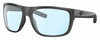Profile View of Costa Del Mar Broadbill Designer Blue Light Blocking Eyeglasses in Matte Gray Black Unisex Square Full Rim Acetate 61 mm