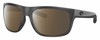Profile View of Costa Del Mar Broadbill Designer Polarized Sunglasses with Custom Cut Amber Brown Lenses in Matte Gray Black Unisex Square Full Rim Acetate 61 mm