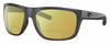 Profile View of Costa Del Mar Broadbill Designer Polarized Reading Sunglasses with Custom Cut Powered Sun Flower Yellow Lenses in Matte Gray Black Unisex Square Full Rim Acetate 61 mm