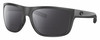 Profile View of Costa Del Mar Broadbill Designer Polarized Reading Sunglasses with Custom Cut Powered Smoke Grey Lenses in Matte Gray Black Unisex Square Full Rim Acetate 61 mm
