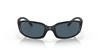 Front View of Costa Del Mar Brine Unisex Designer Sunglasses in Black/Polarized Gray 580P 59mm