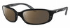 Profile View of Costa Del Mar Brine Designer Polarized Reading Sunglasses with Custom Cut Powered Amber Brown Lenses in Matte Black Gray Unisex Oval Full Rim Acetate 59 mm