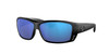 Close Up View of Costa Del Mar Cat Cay Unisex Sunglasses in Black/Polarized Blue Mirror 580G 61mm Alternate 1