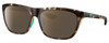 Profile View of Costa Del Mar Cheeca Designer Polarized Reading Sunglasses with Custom Cut Powered Amber Brown Lenses in Matte Brown Gray Shadow Tortoise Havana Turquoise Ladies Panthos Full Rim Acetate 57 mm