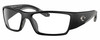 Profile View of Costa Del Mar Corbina Pro Designer Reading Eye Glasses in Matte Black Gray Unisex Rectangular Full Rim Acetate 61 mm