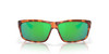 Front View of Costa Del Mar Cut Unisex Sunglasses in Tortoise/Polarized Green Mirror 580P 60mm