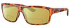 Profile View of Costa Del Mar Cut Designer Polarized Reading Sunglasses with Custom Cut Powered Sun Flower Yellow Lenses in Honey Amber Red Tortoise Havana Crystal Unisex Rectangular Full Rim Acetate 60 mm