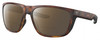 Profile View of Costa Del Mar Ferg Designer Polarized Reading Sunglasses with Custom Cut Powered Amber Brown Lenses in Matte Tortoise Havana Unisex Panthos Full Rim Acetate 59 mm