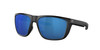 Close Up View of Costa Del Mar Ferg Unisex Panto Sunglasses Black/Polarized Blue Mirror 580P 59mm Alternate 1