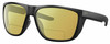 Profile View of Costa Del Mar Ferg XL Designer Polarized Reading Sunglasses with Custom Cut Powered Sun Flower Yellow Lenses in Matte Black Unisex Panthos Full Rim Acetate 62 mm