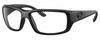 Profile View of Costa Del Mar Fantail Designer Reading Eye Glasses in Matte Black Blackout Unisex Rectangular Full Rim Acetate 59 mm