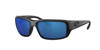 Close Up View of Costa Del Mar Fantail Unisex Sunglasses in Black/Polarized Blue Mirror 580P 59mm Alternate 1