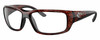 Profile View of Costa Del Mar Fantail Designer Reading Eye Glasses in Brown Amber Tortoise Havana Crystal Black Unisex Rectangular Full Rim Acetate 59 mm