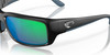 Top View of Costa Del Mar Fantail Unisex Sunglass in Black/Polarized Green Mirror 580P 59 mm