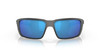 Front View of Costa Del Mar Fantail Pro Unisex Sunglasses Gray/Polarized Blue Mirror 580G 60mm