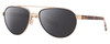 Profile View of Costa Del Mar Fernandina Designer Polarized Sunglasses with Custom Cut Smoke Grey Lenses in Brushed Gold Brown Tortoise Havana Ladies Pilot Full Rim Metal 57 mm