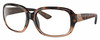 Profile View of Costa Del Mar Gannet Designer Reading Eye Glasses in Shiny Tortoise Havana Fade Pink Crystal Rose Gold Ladies Square Full Rim Acetate 58 mm